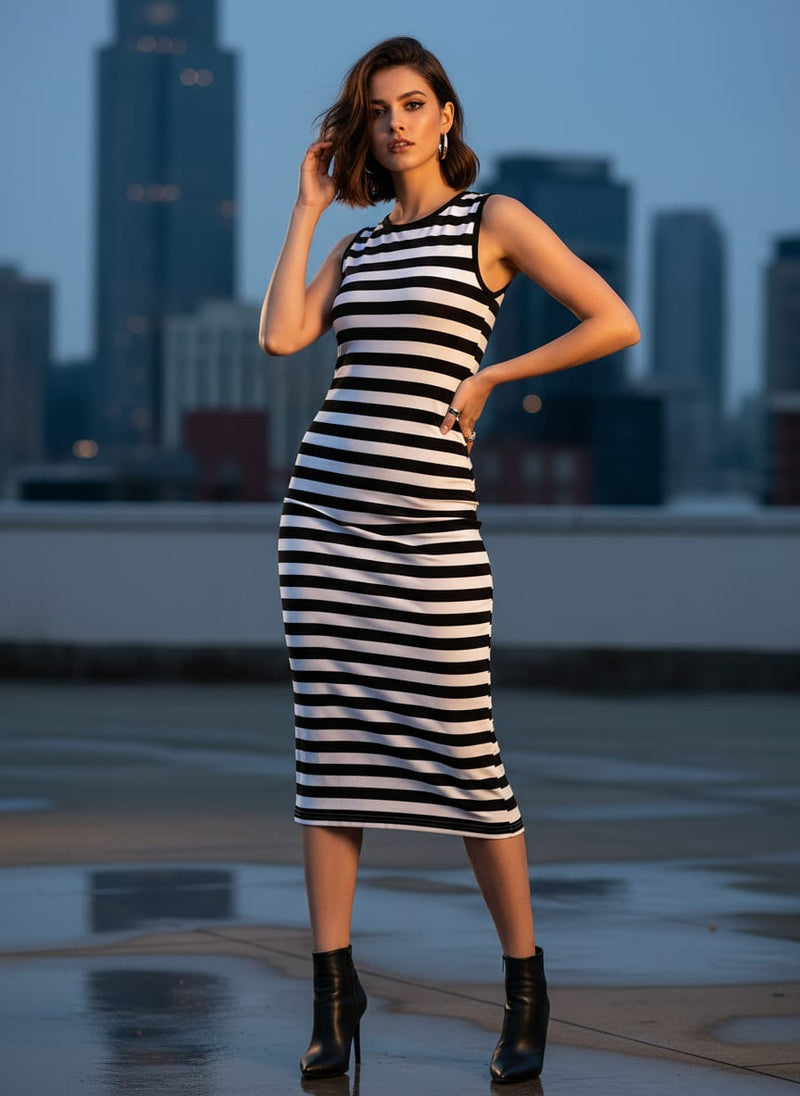 Gorgeous black and white striped velvet fabric by FAB VOGUE Studio