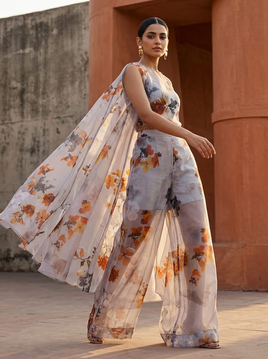 Where Autumnal Hues Meet Ethereal Cloth