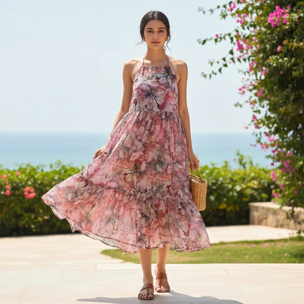 Classy and colorful damask digital printed weightless fabric