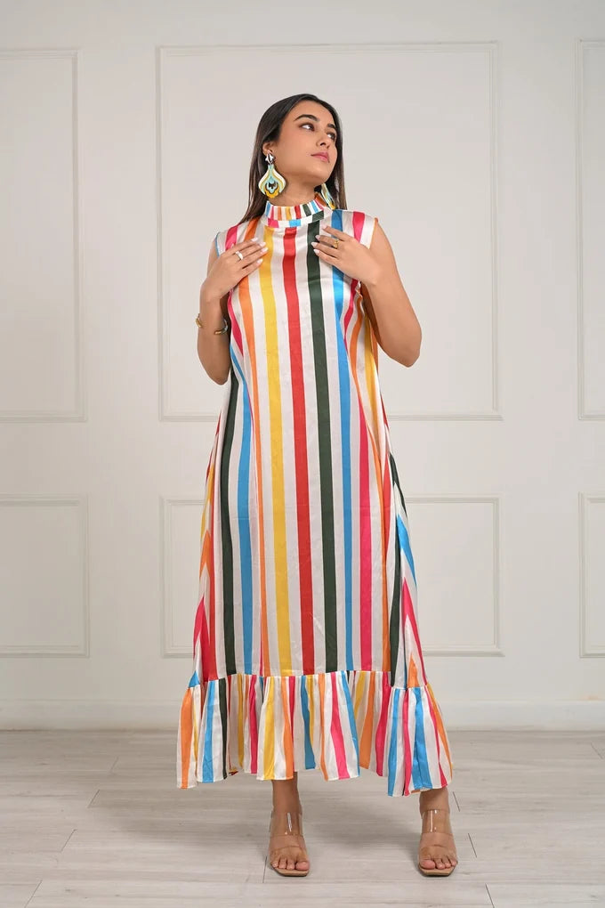 Rainbow Striped Maxi Dress – 83.1