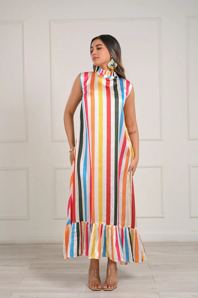 Rainbow Striped Maxi Dress – 83.4