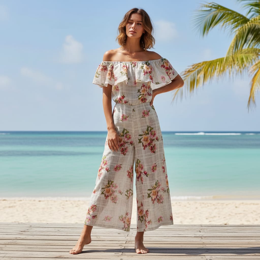 Gorgeous Floral Print Linen Fabric