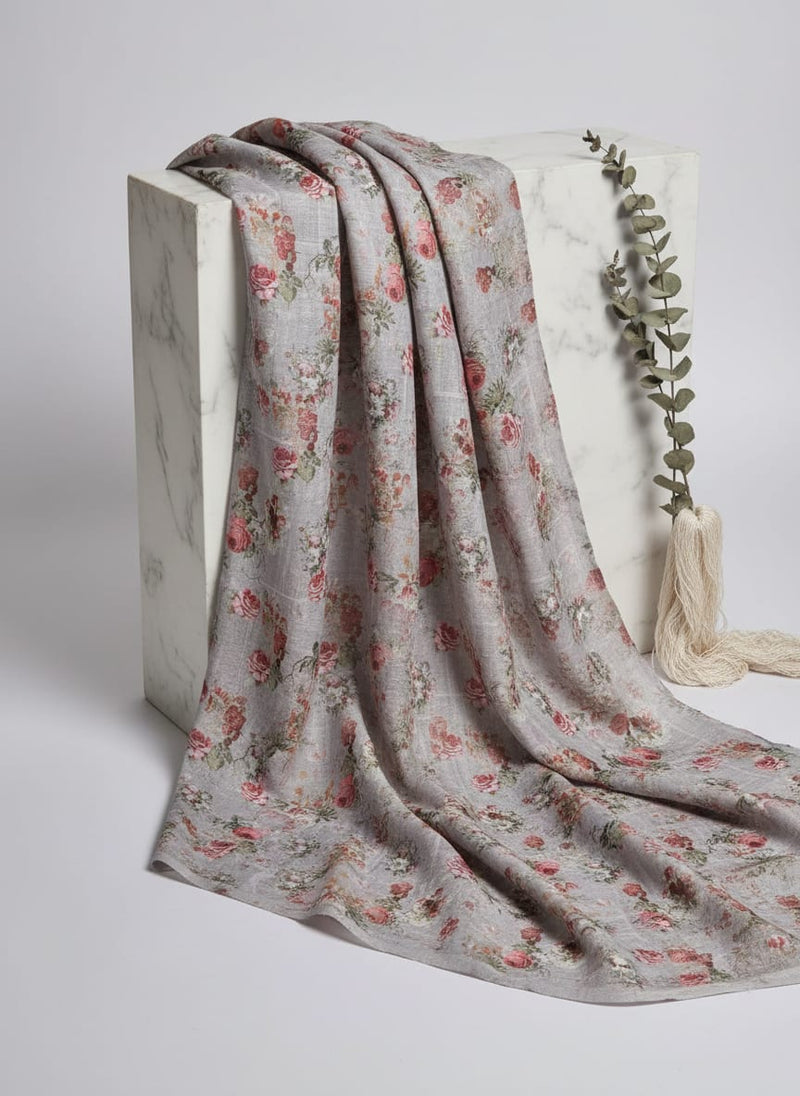 Gorgeous Floral Linen Fabric Material