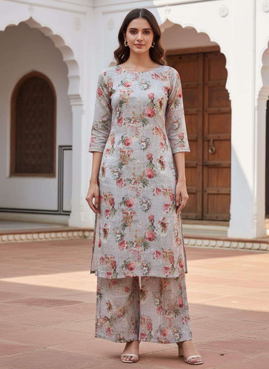 Where Garden Florals Meet Classic Gridwork