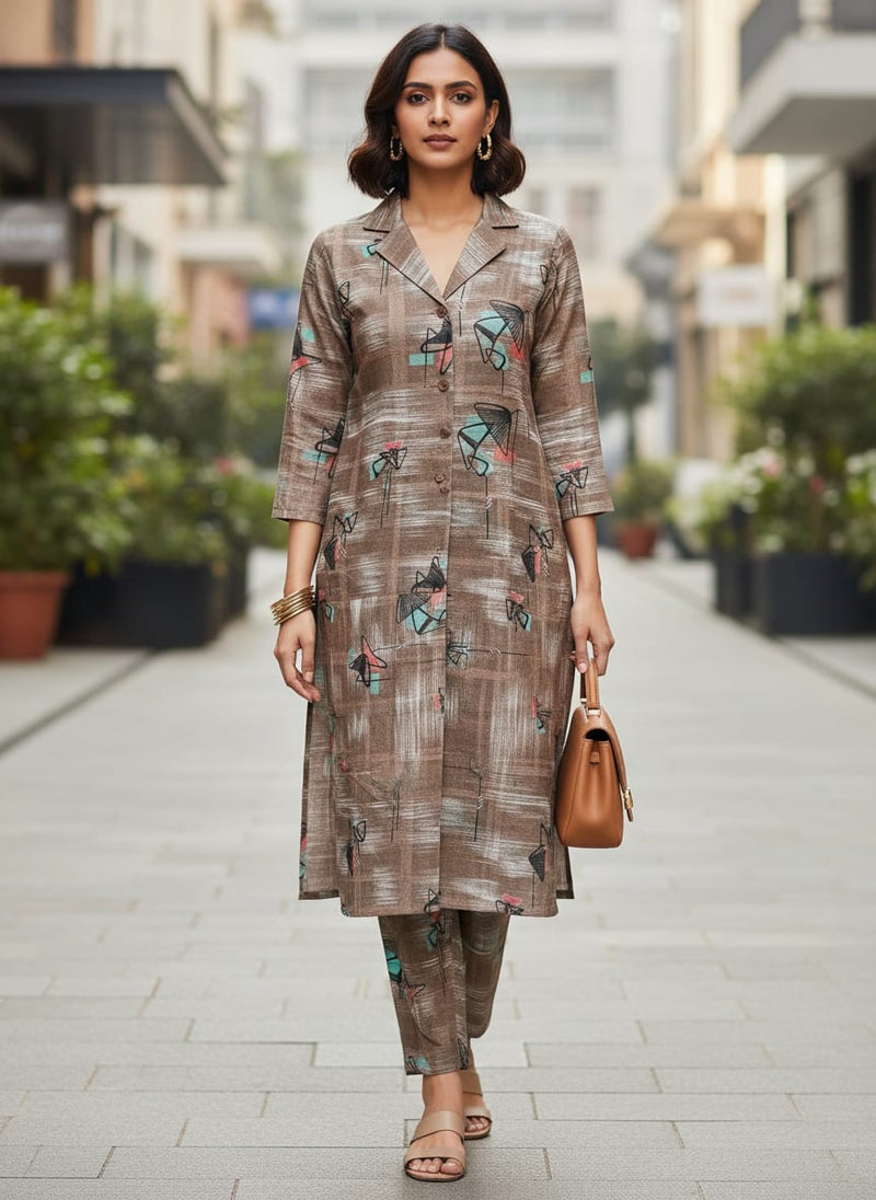 Classy Decorative Print Linen Fabric Material