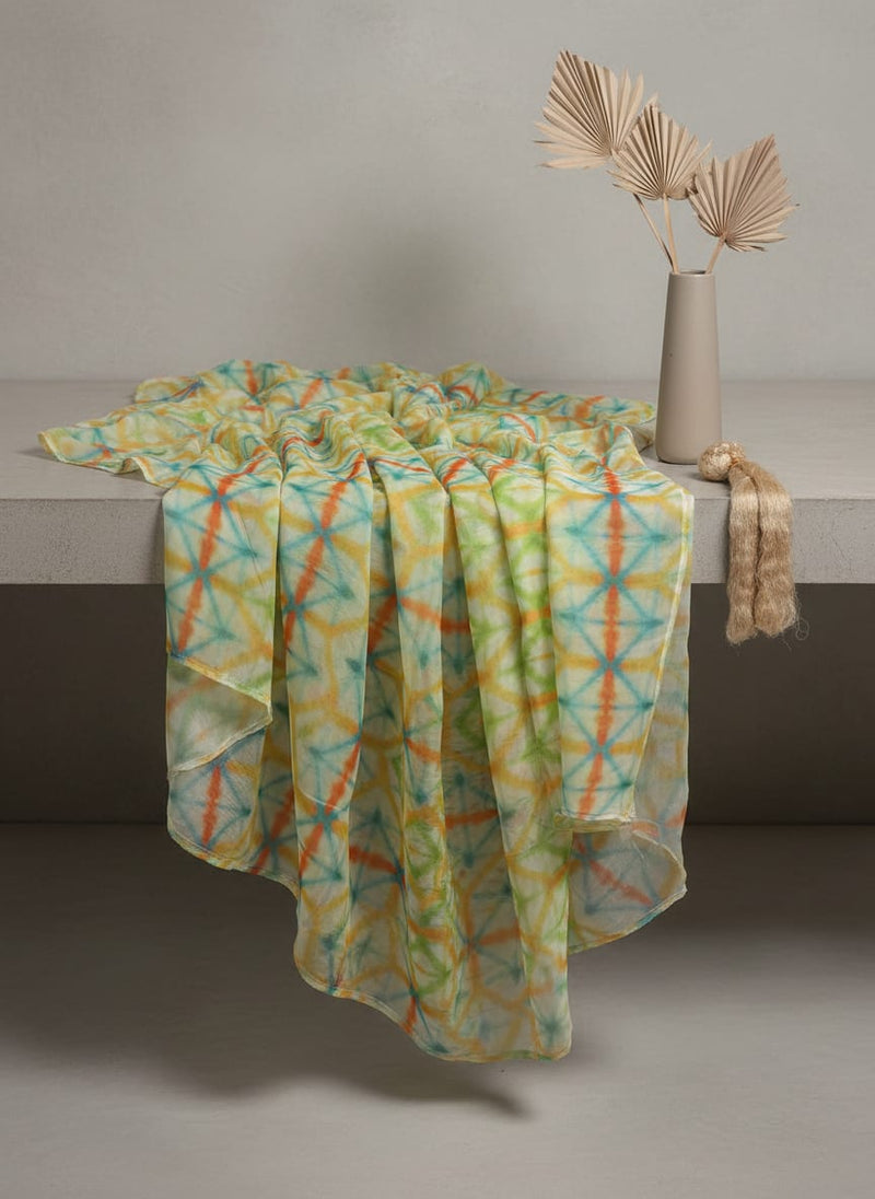 Gorgeous Geometric Organza Printed Fabric Material