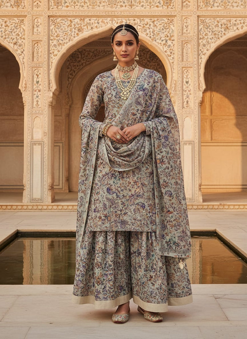Gorgeous Kalamkari Printed Kota Doria Fabric Material