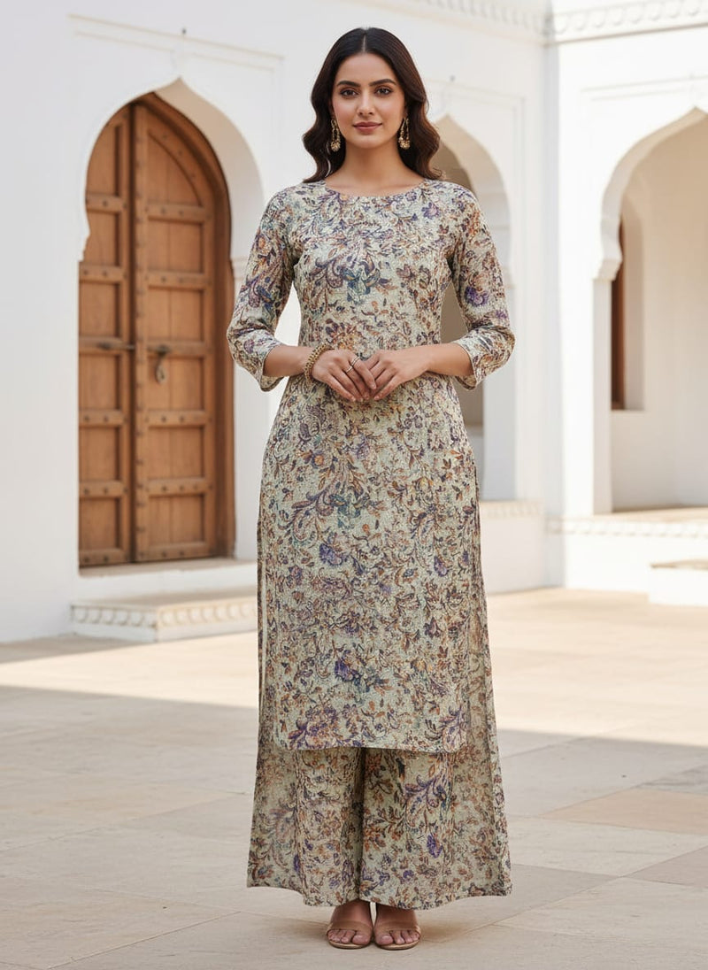 Gorgeous Kalamkari Printed Kota Doria Fabric Material