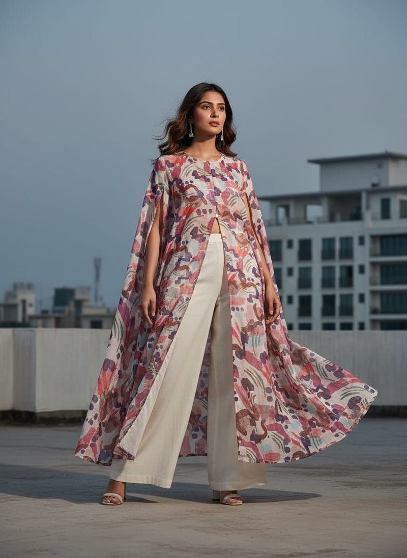 Geometric Print Kota Doria Fabric Material