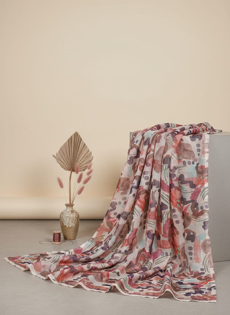 Geometric Print Kota Doria Fabric Material
