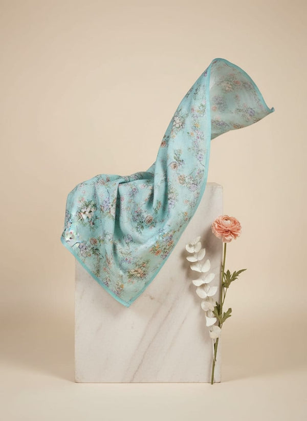 Tusser Silk Fabric Material with Decorative Flower Valley - Fabric Editorial Studio Flatlay Lookbook - TS-0-MA022000-110