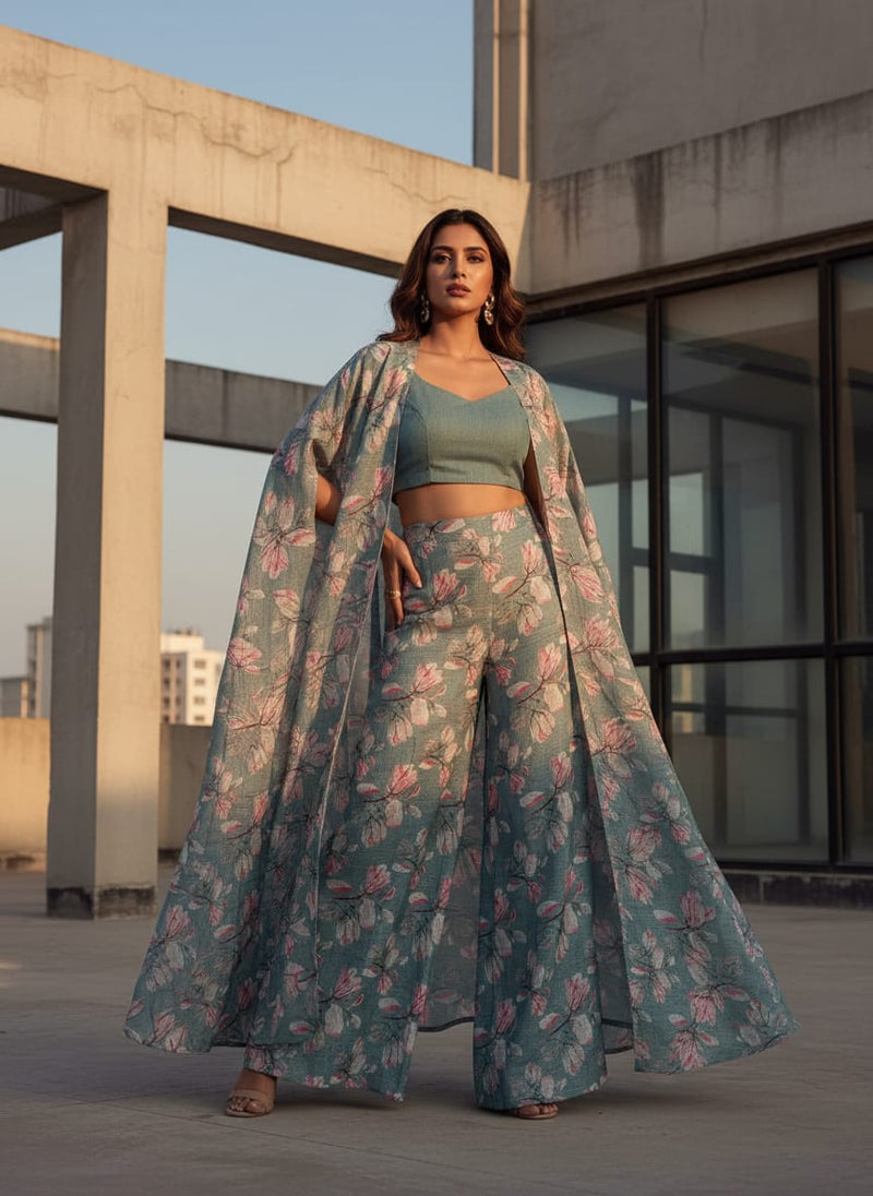 Gorgeous Floral Kota Doria Digital Print Fabric for Classy Outfits