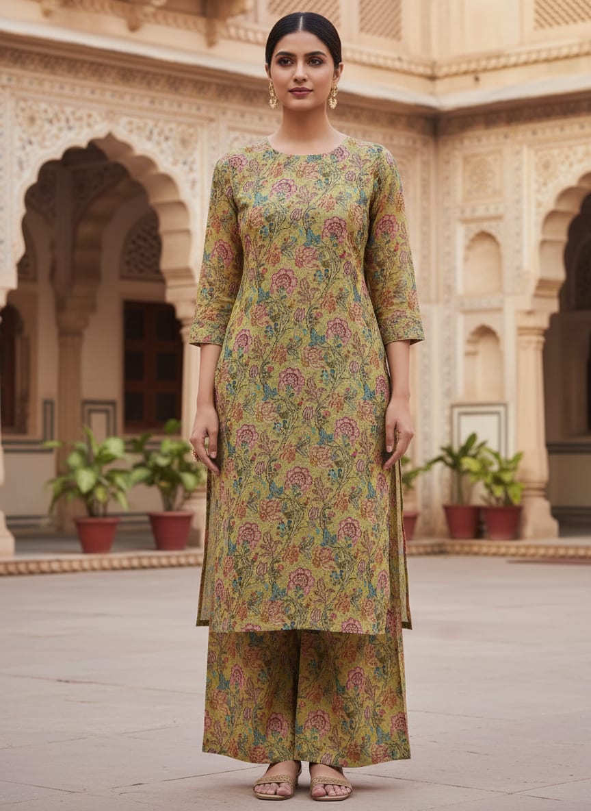 Gorgeous Floral Kota Doria Fabric Material for Classy Outfit Making