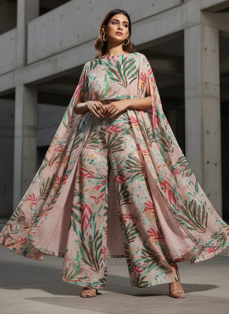 Gorgeous Decorative Leaves Kota Doria Fabric Material