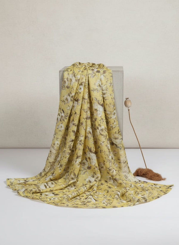 Gorgeous Floral and Leaves Digital Printed Kota Doria Fabric - Fabric Editorial Studio Flatlay Lookbook - KD-0-PA11060-110