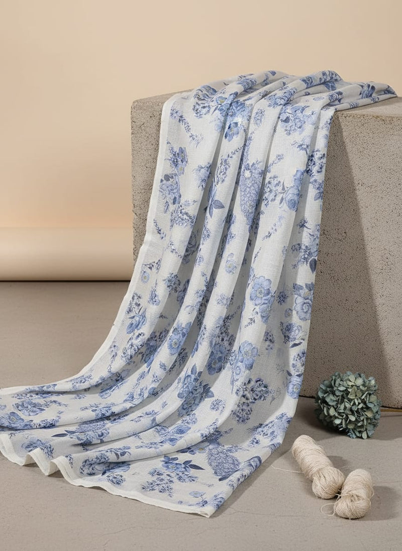 Gorgeous Peacock and Flower Print on Kota Doria Digital Fabric Material