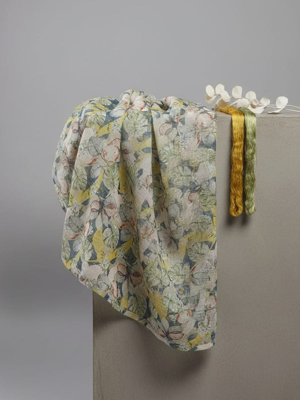 Multicolor Floral Print Kota Doria Fabric