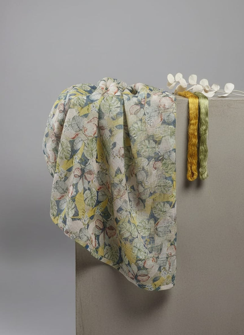 Multicolor Floral Print Kota Doria Fabric