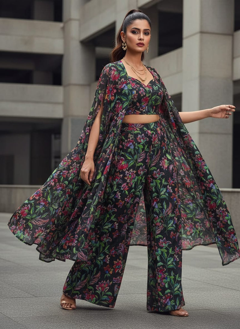Multicolor Floral Printed Kota Doria Fabric