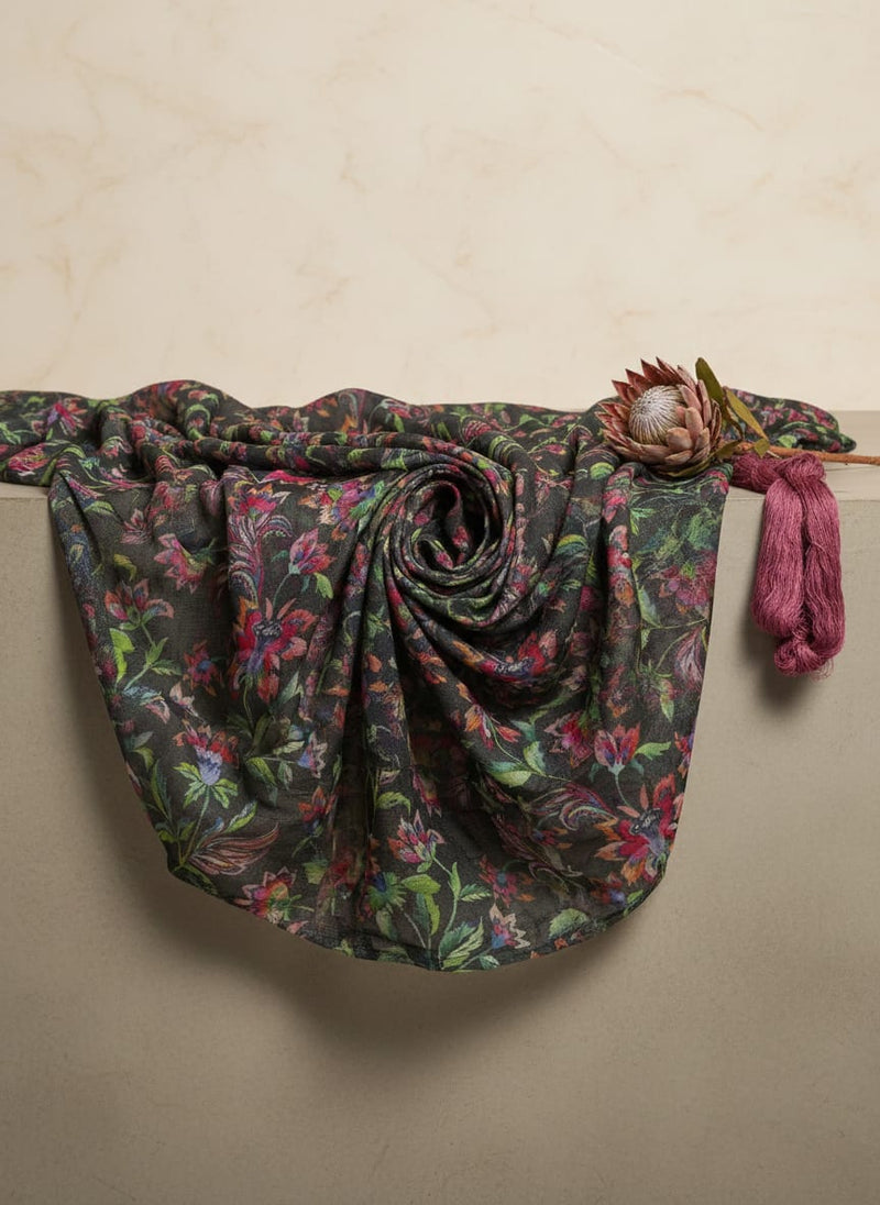 Multicolor Floral Printed Kota Doria Fabric