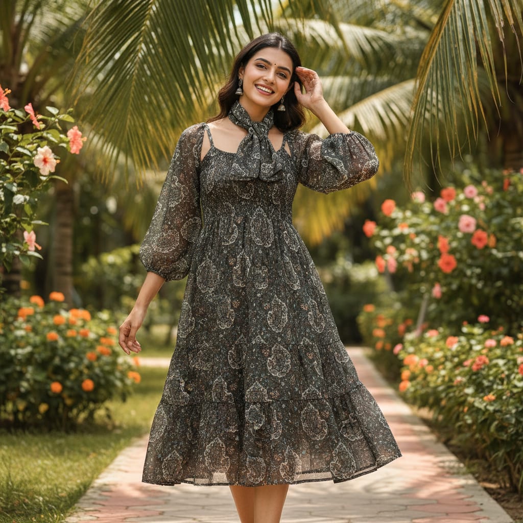 Paisley Print Kota Doria Fabric