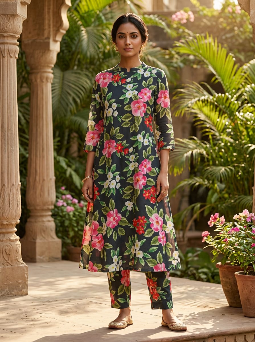 A Painterly Garden on Woven Cloth