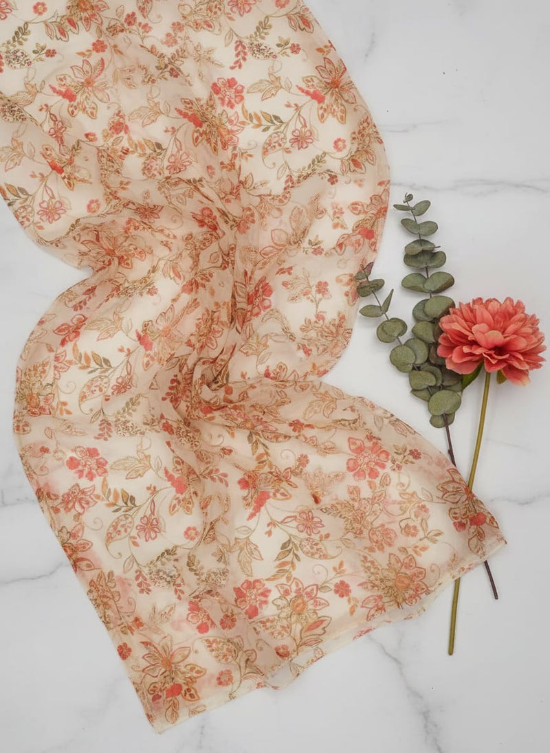 FAB VOGUE Studio Digital Printed Chiffon Fabric - Floral Print