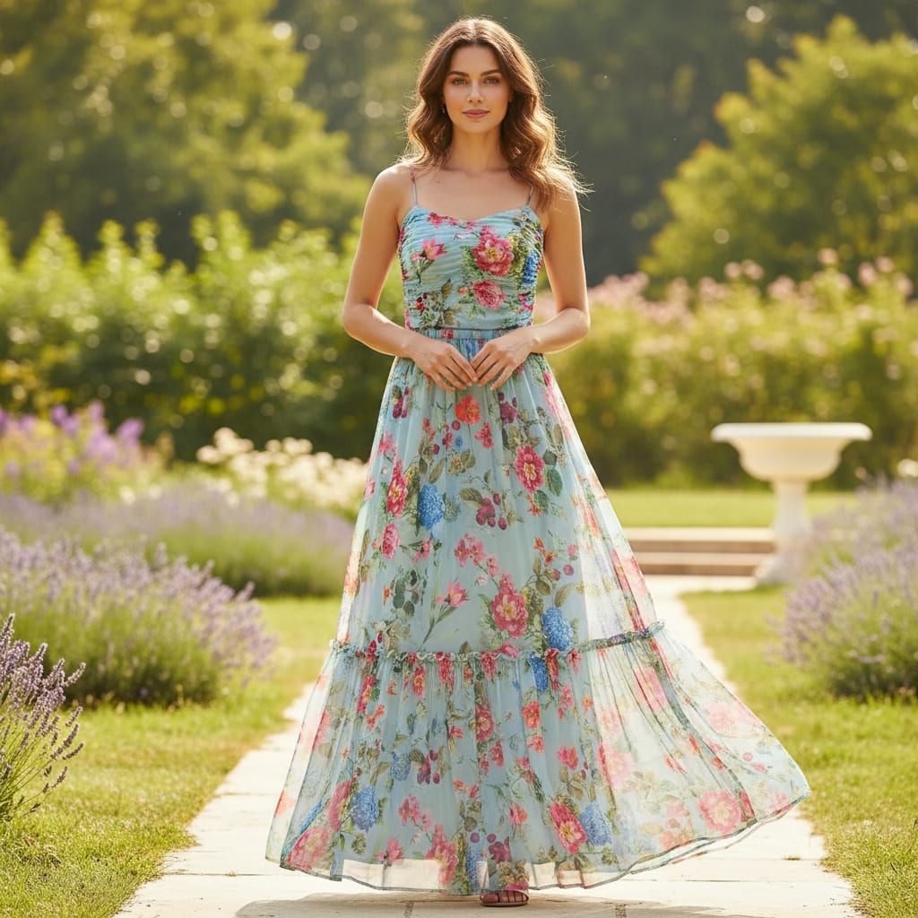 FAB VOGUE Studio Floral Chiffon Fabric