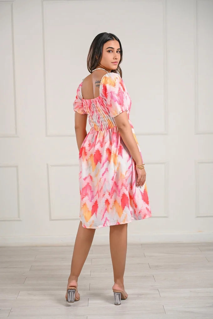 Pink Printed Muslin Dress – 87.4 137b154f 1c08 42b2 932f b23f3244339b