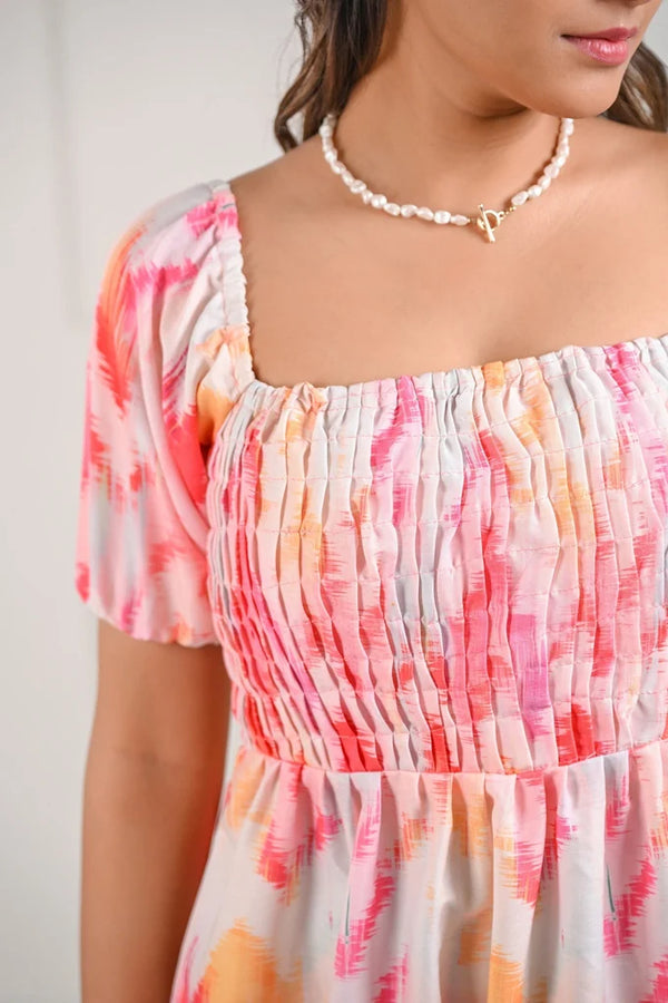 Pink Printed Muslin Dress – 87.5 69f76a53 93c6 4b3e 917e cad1e3c1e94c - alternate view