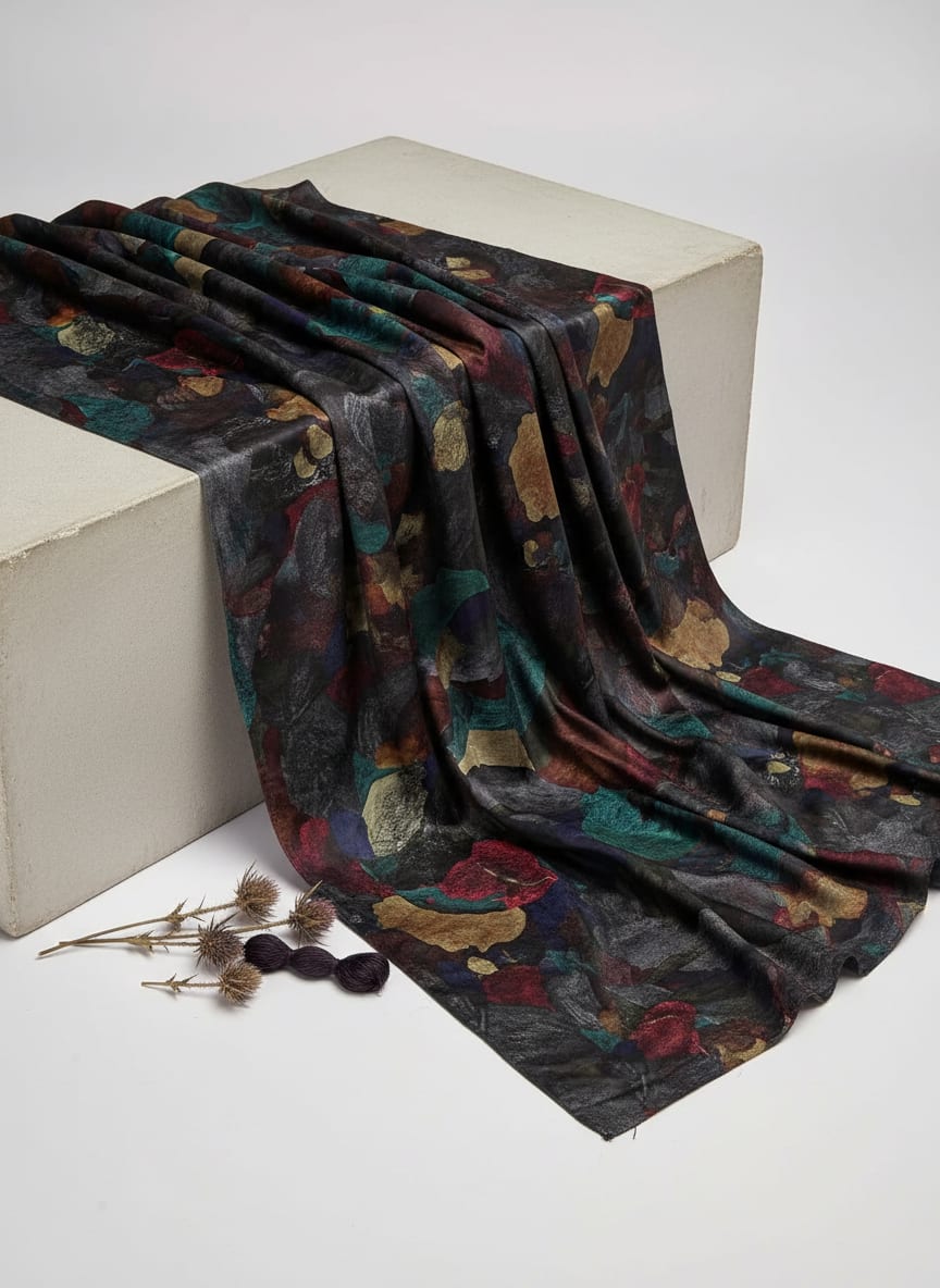Abstract Printed Velvet Fabric