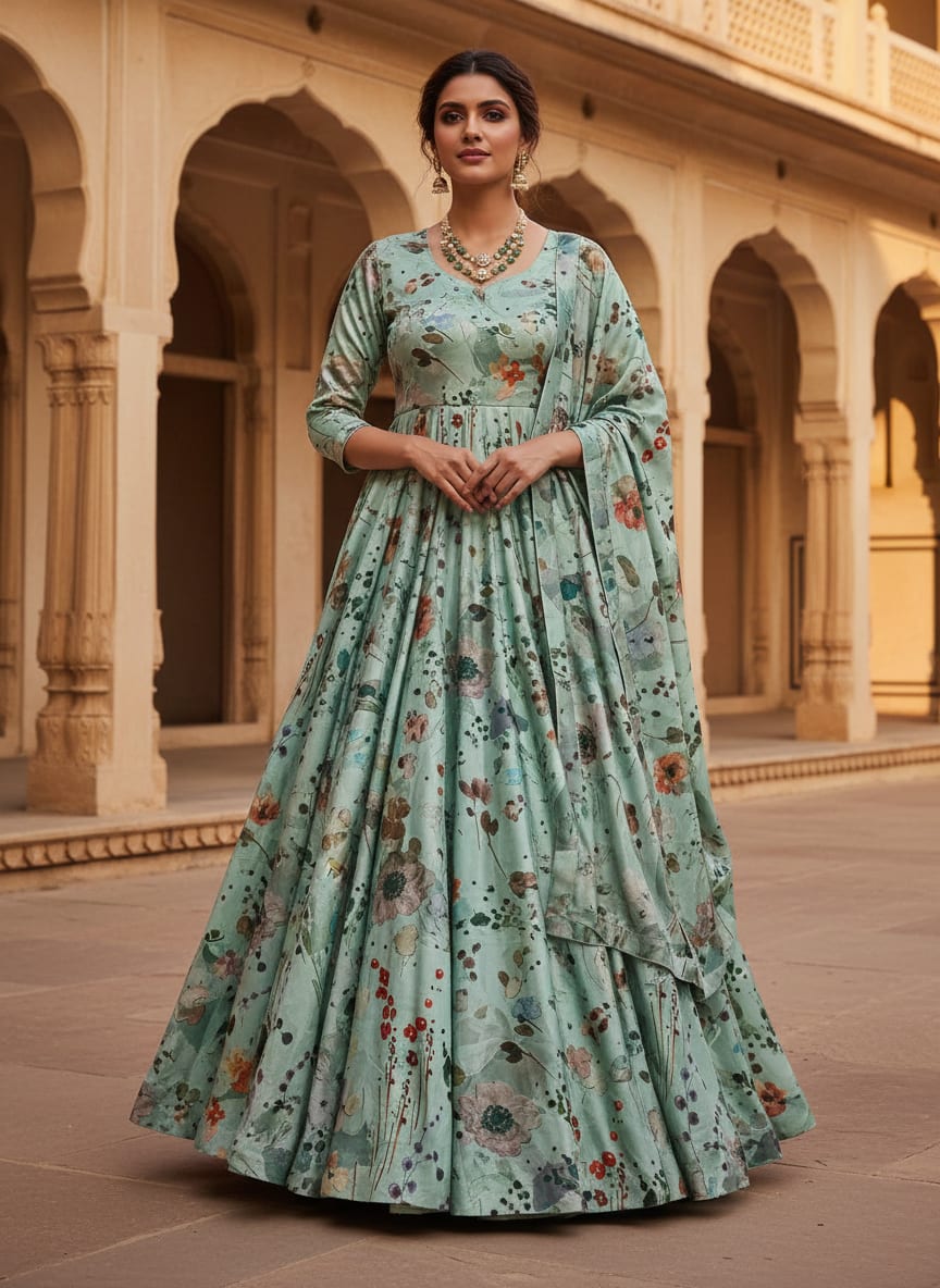 Floral Printed Silk Fabric