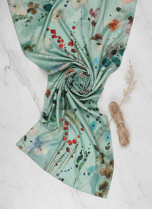 Floral Printed Silk Fabric - Fabric Editorial Studio Flatlay Lookbook - BSVL-0-AA738-110