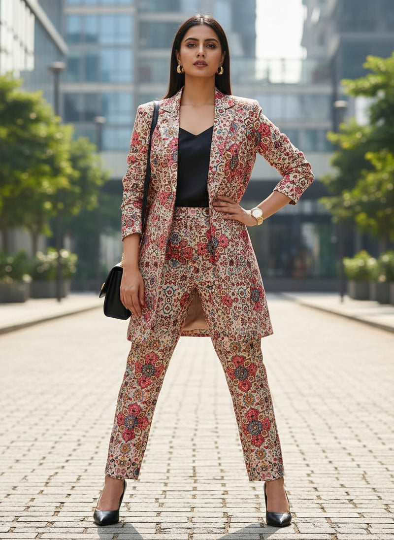 Multicolor Printed Velvet Fabric
