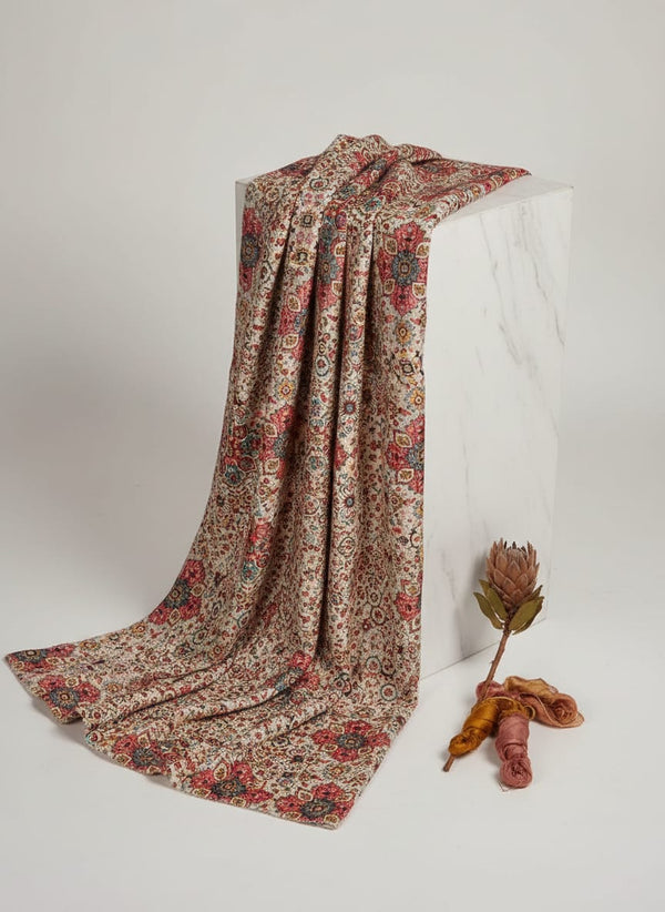 Multicolor Printed Velvet Fabric - Fabric Editorial Studio Flatlay Lookbook - BSVL-0-AA729-110