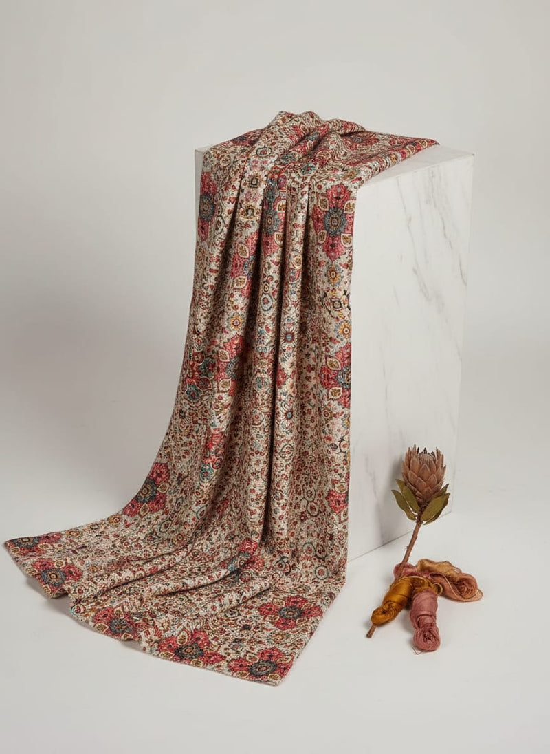 Multicolor Printed Velvet Fabric