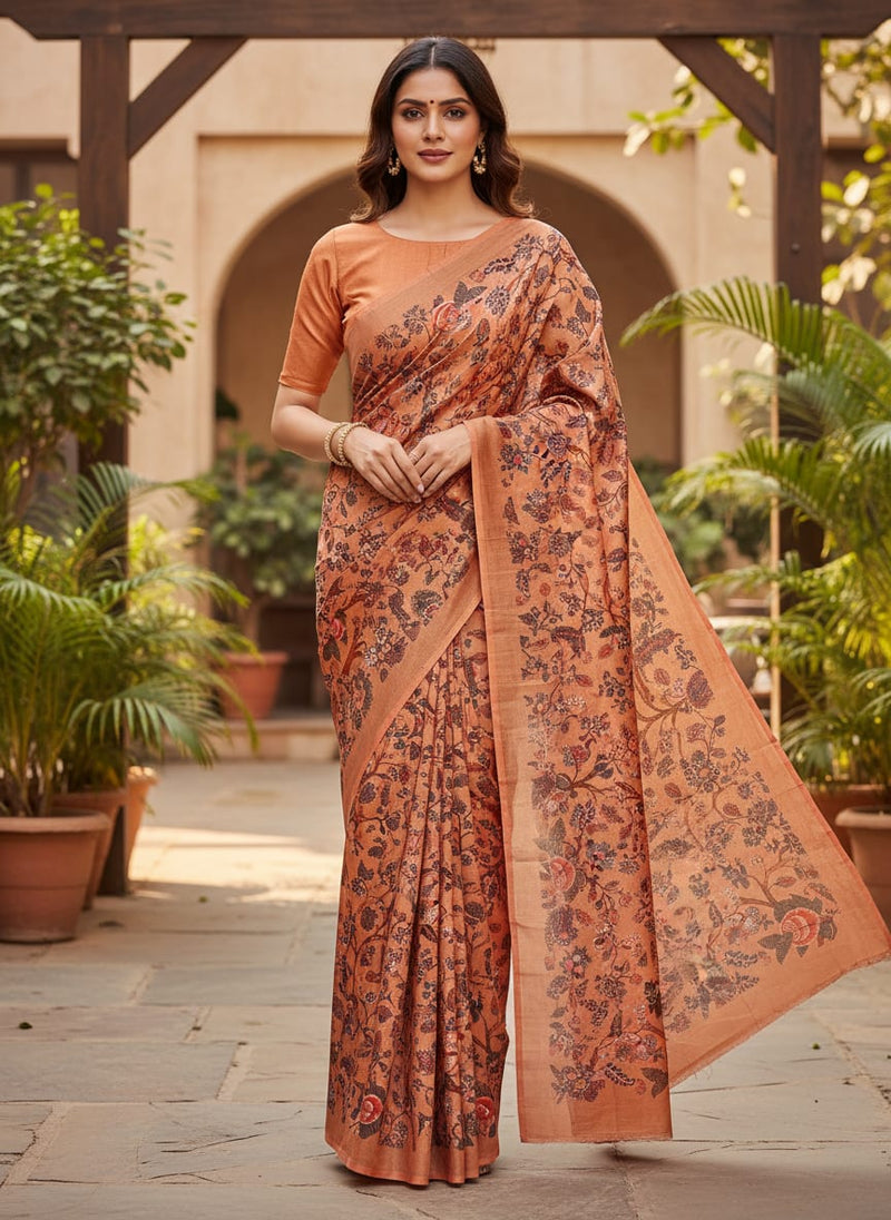 Dola Silk Floral Printed Fabric