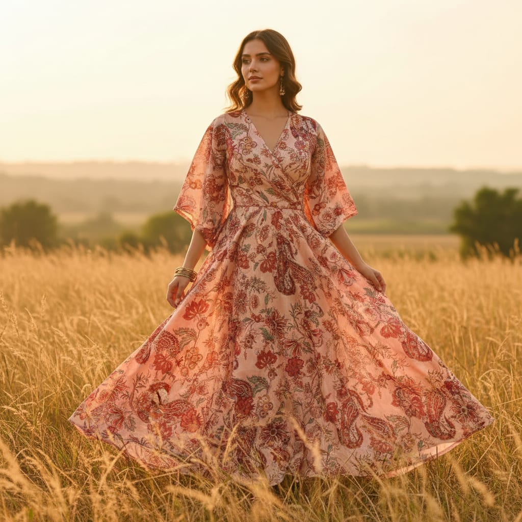 Dola Silk Floral Printed Fabric