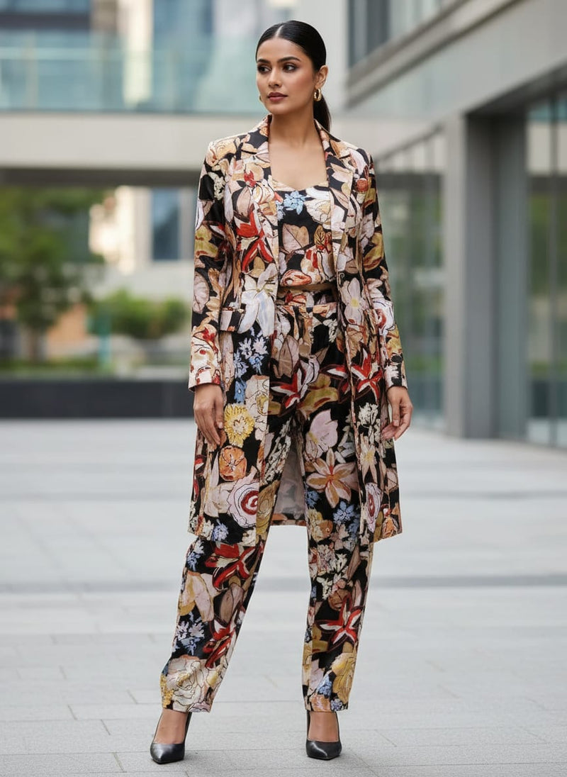 Black Floral Fabric