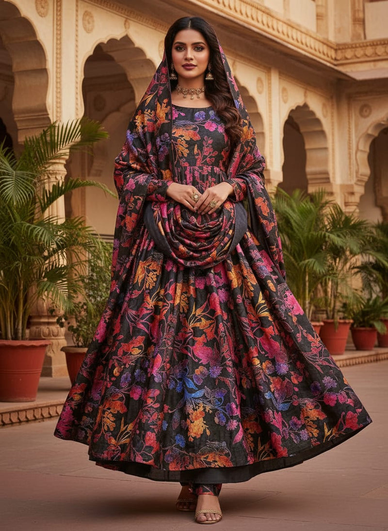 BSY Velvet Floral Print Fabric