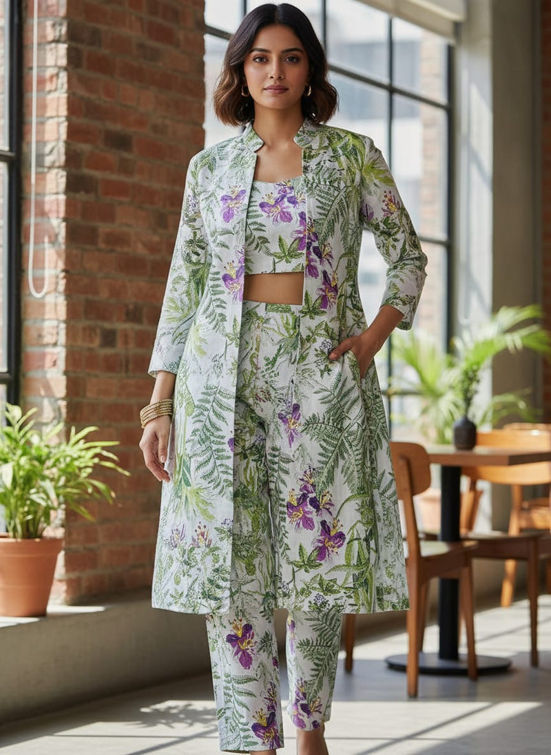 Floral Linen Fabric