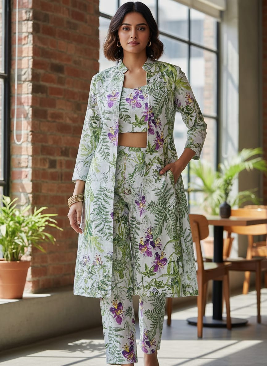 Floral Linen Fabric