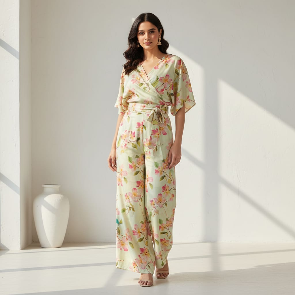 Linen Floral Printed Fabric