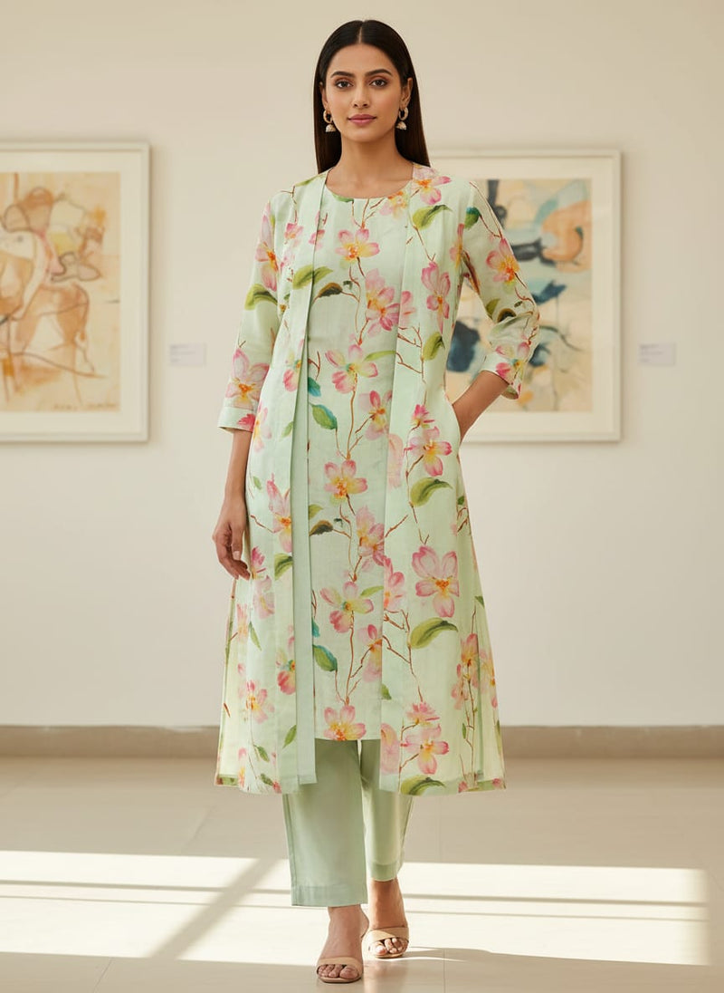 Linen Floral Printed Fabric