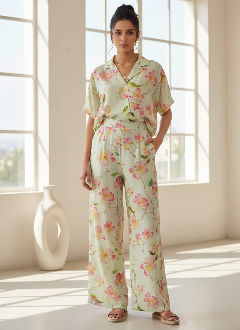 Linen Floral Printed Fabric