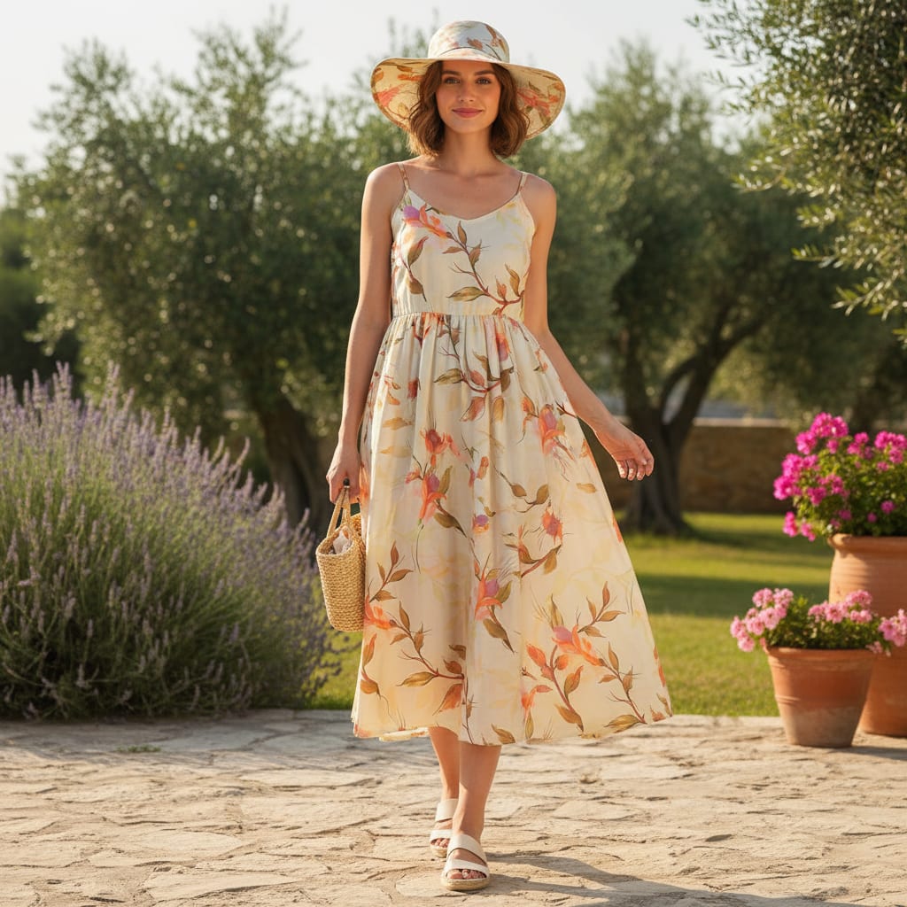 Linen Floral Printed Fabric