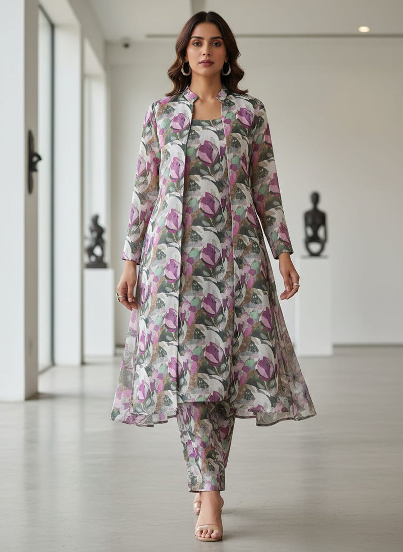 Linen Floral Printed Fabric