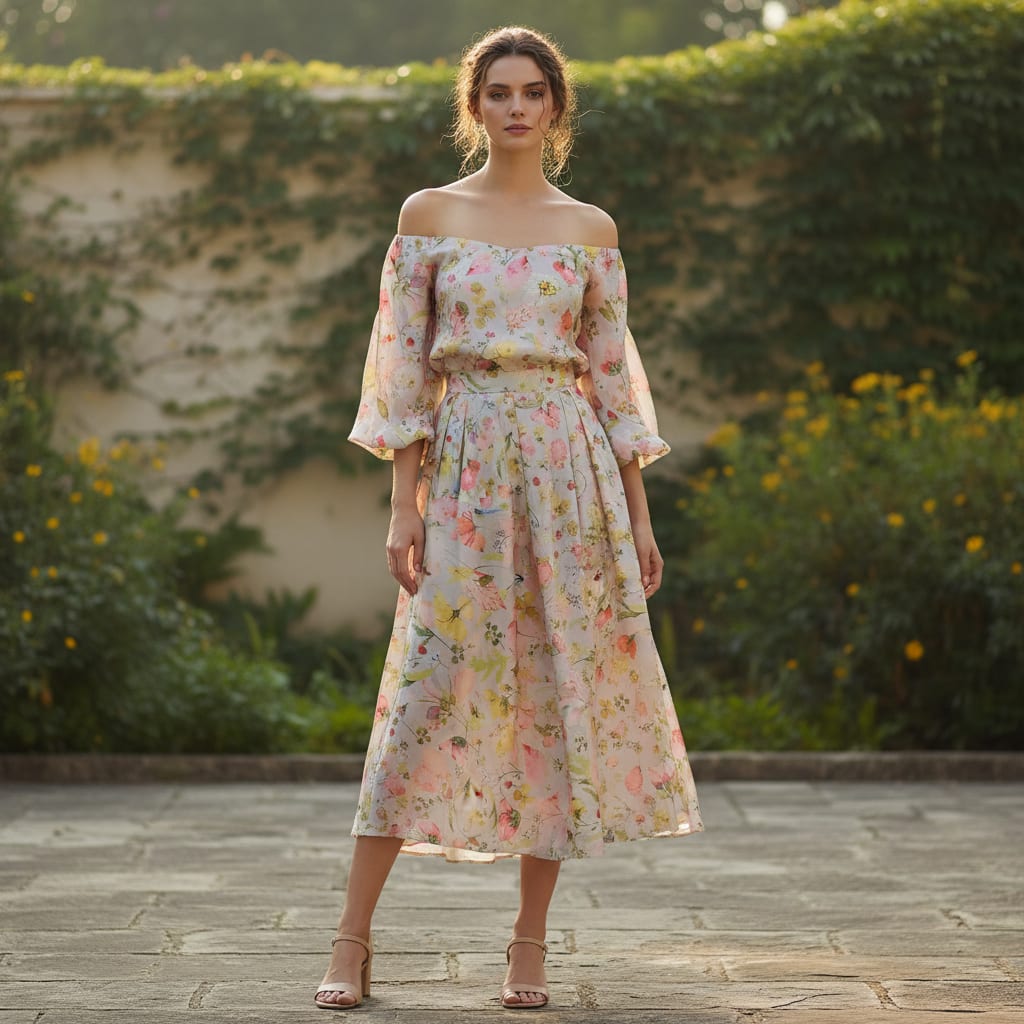 Linen Floral Printed Fabric