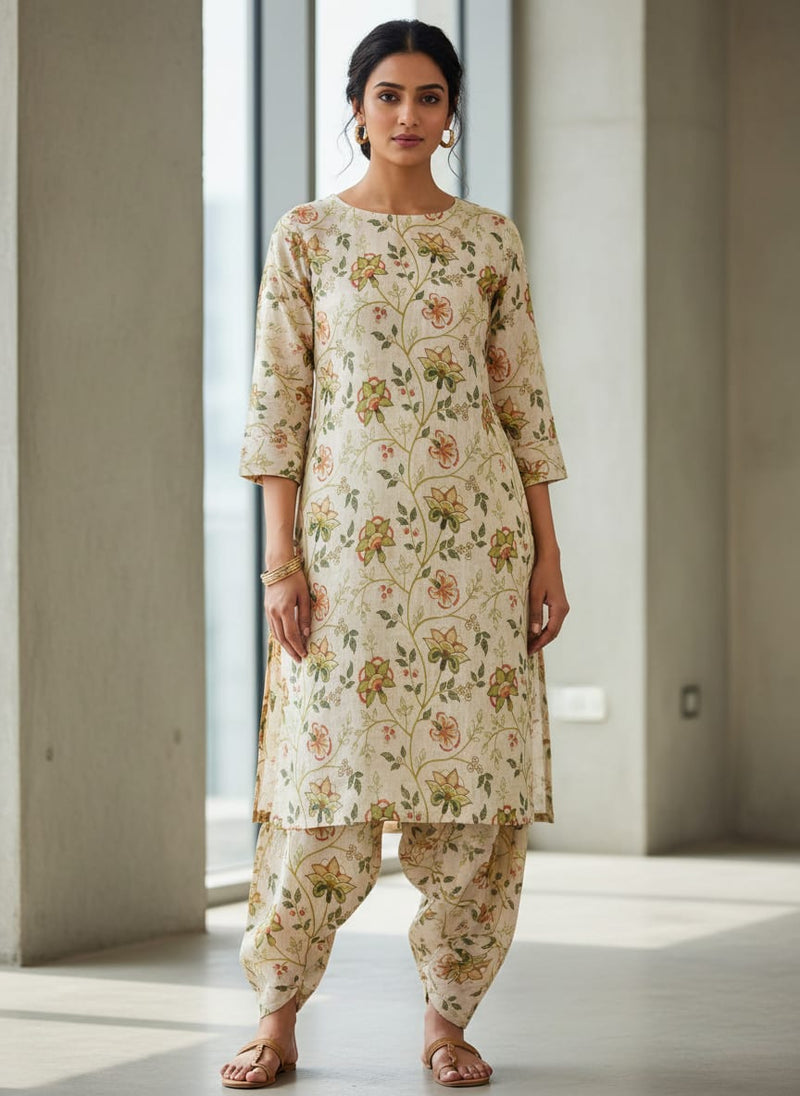 Floral Printed Linen Fabric