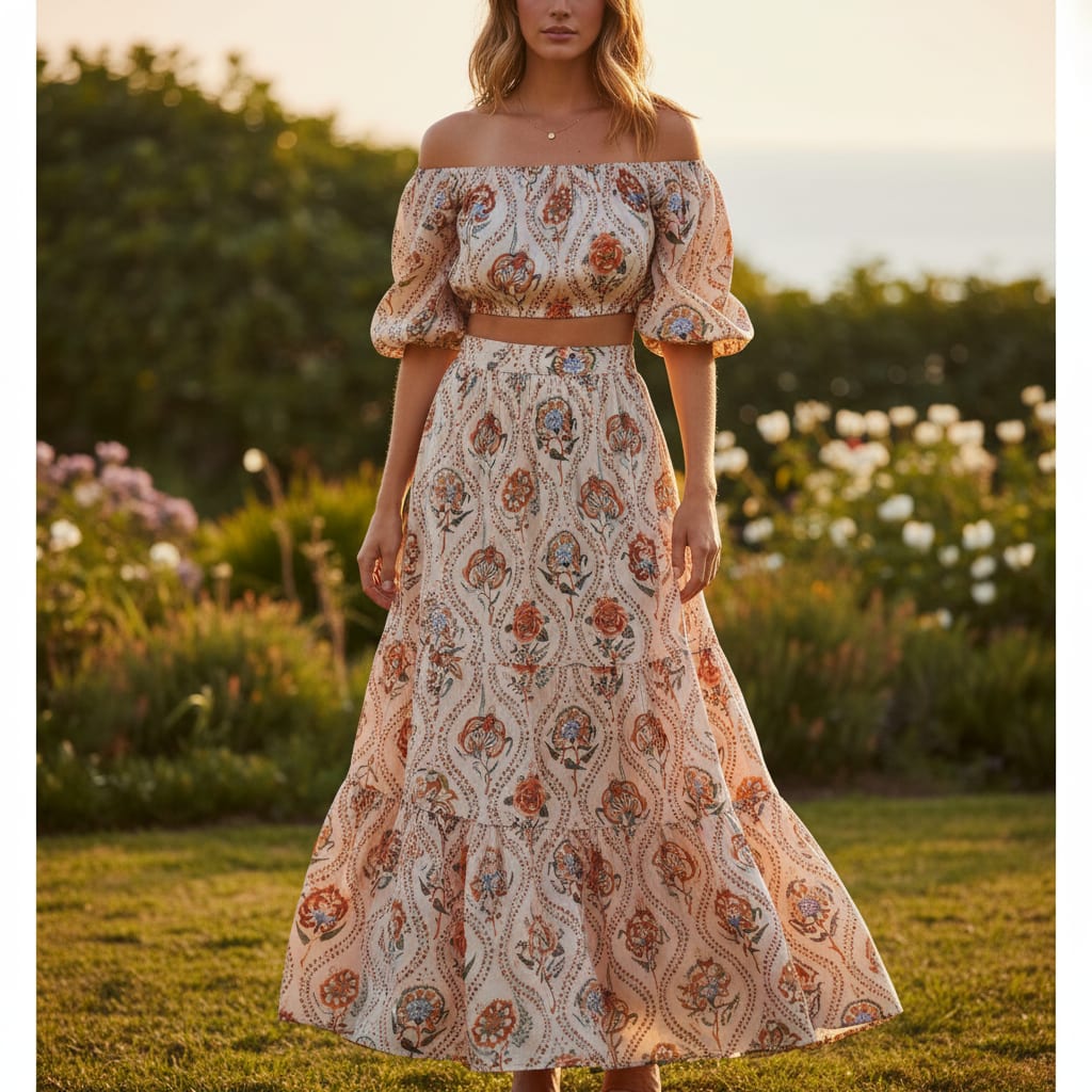 Floral Printed Linen Fabric